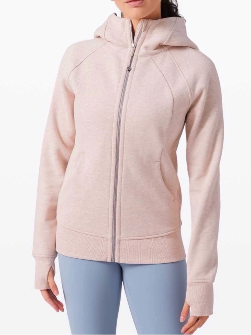Lululemon Women's Scuba Zip-Up Hooded Jacket in Pale Pink Size 6